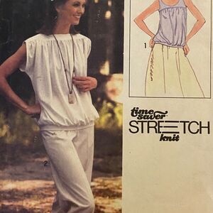 Simplicity 8890 Pattern Top Miss 14 Vintage Knit Stretch Chic Longline Dressy